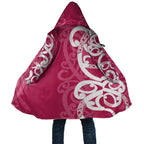 Breast Cancer Awareness Maori Cloak Koru Kowhaiwhai - Aussie Hoodie
