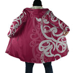 Breast Cancer Awareness Maori Cloak Koru Kowhaiwhai - Aussie Hoodie