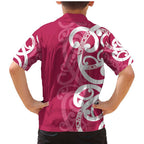 Breast Cancer Awareness Maori Family Matching Mermaid Dress and Hawaiian Shirt Koru Kowhaiwhai - Aussie Hoodie