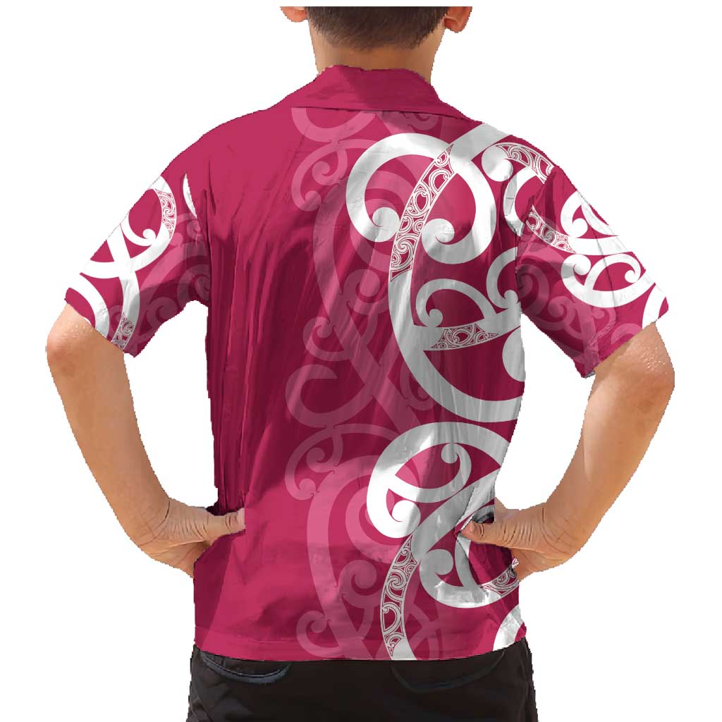 Breast Cancer Awareness Maori Family Matching Mermaid Dress and Hawaiian Shirt Koru Kowhaiwhai - Aussie Hoodie