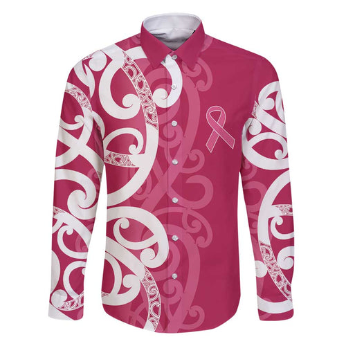 Breast Cancer Awareness Maori Family Matching Mermaid Dress and Hawaiian Shirt Koru Kowhaiwhai - Aussie Hoodie