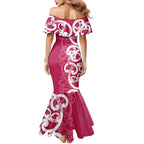 Breast Cancer Awareness Maori Family Matching Mermaid Dress and Hawaiian Shirt Koru Kowhaiwhai - Aussie Hoodie