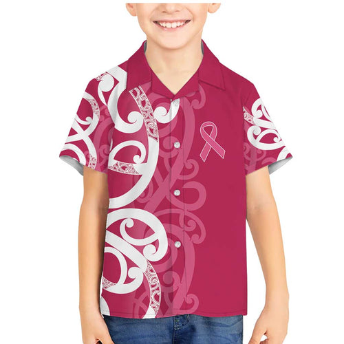 Breast Cancer Awareness Maori Family Matching Mermaid Dress and Hawaiian Shirt Koru Kowhaiwhai - Aussie Hoodie