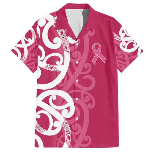 Breast Cancer Awareness Maori Family Matching Off The Shoulder Long Sleeve Dress and Hawaiian Shirt Koru Kowhaiwhai - Aussie Hoodie