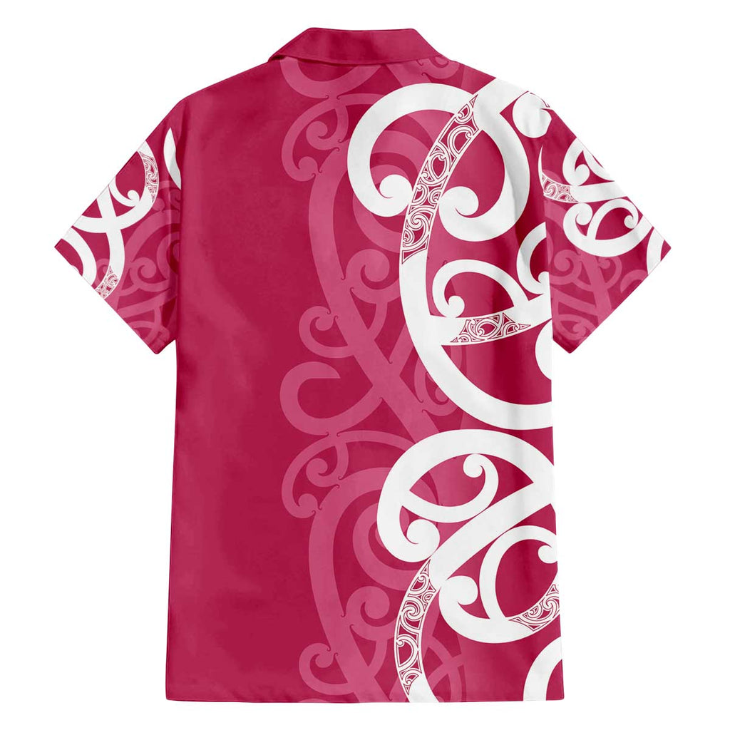 Breast Cancer Awareness Maori Family Matching Off The Shoulder Long Sleeve Dress and Hawaiian Shirt Koru Kowhaiwhai - Aussie Hoodie