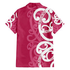 Breast Cancer Awareness Maori Family Matching Off The Shoulder Long Sleeve Dress and Hawaiian Shirt Koru Kowhaiwhai - Aussie Hoodie