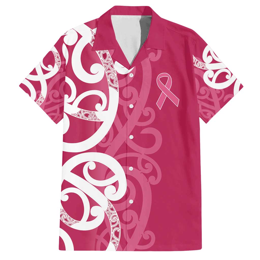 Breast Cancer Awareness Maori Family Matching Off Shoulder Maxi Dress and Hawaiian Shirt Koru Kowhaiwhai - Aussie Hoodie