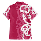 Breast Cancer Awareness Maori Family Matching Short Sleeve Bodycon Dress and Hawaiian Shirt Koru Kowhaiwhai - Aussie Hoodie