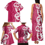 Breast Cancer Awareness Maori Family Matching Tank Maxi Dress and Hawaiian Shirt Koru Kowhaiwhai - Aussie Hoodie