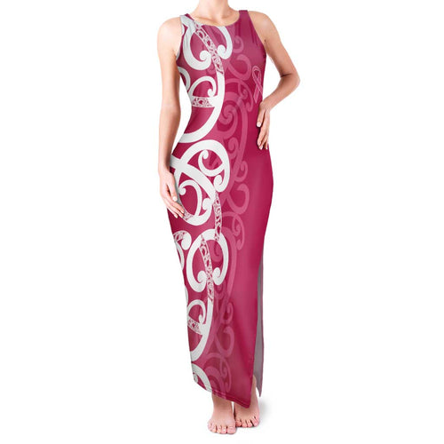 Breast Cancer Awareness Maori Family Matching Tank Maxi Dress and Hawaiian Shirt Koru Kowhaiwhai - Aussie Hoodie
