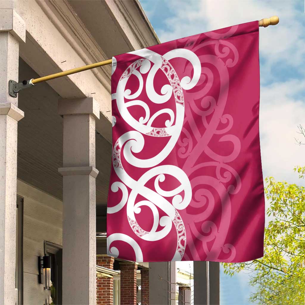 Breast Cancer Awareness Maori Garden Flag Koru Kowhaiwhai - Aussie Hoodie
