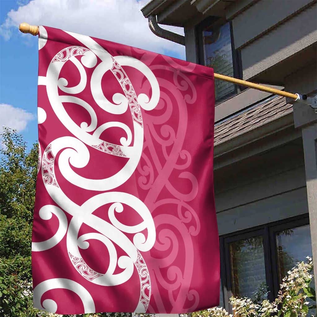 Breast Cancer Awareness Maori Garden Flag Koru Kowhaiwhai - Aussie Hoodie