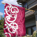 Breast Cancer Awareness Maori Garden Flag Koru Kowhaiwhai - Aussie Hoodie