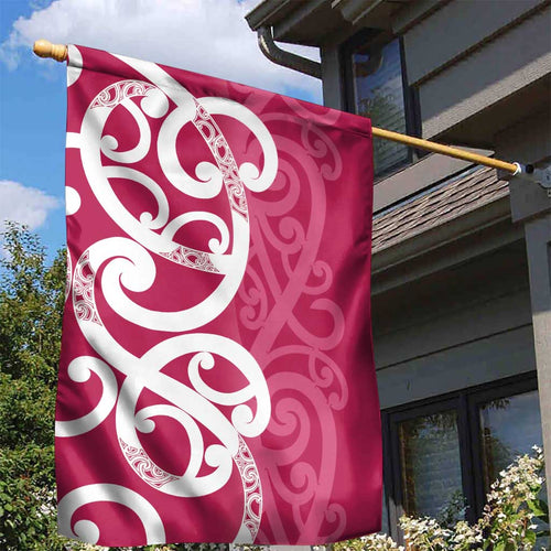 Breast Cancer Awareness Maori Garden Flag Koru Kowhaiwhai - Aussie Hoodie