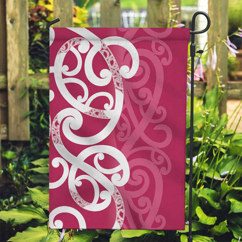 Breast Cancer Awareness Maori Garden Flag Koru Kowhaiwhai - Aussie Hoodie