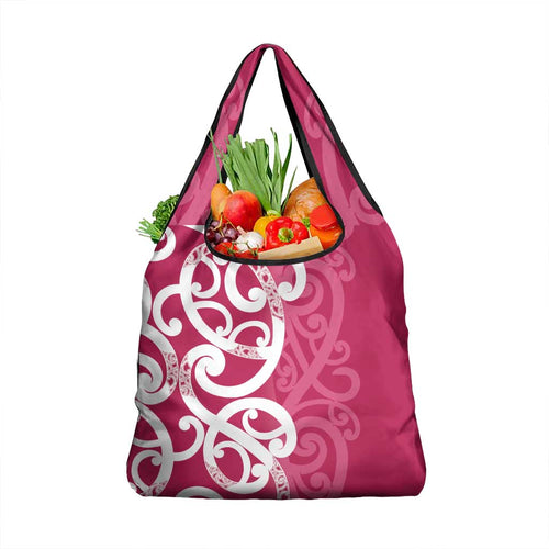 Breast Cancer Awareness Maori Grocery Bag Koru Kowhaiwhai - Aussie Hoodie