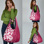 Breast Cancer Awareness Maori Grocery Bag Koru Kowhaiwhai - Aussie Hoodie