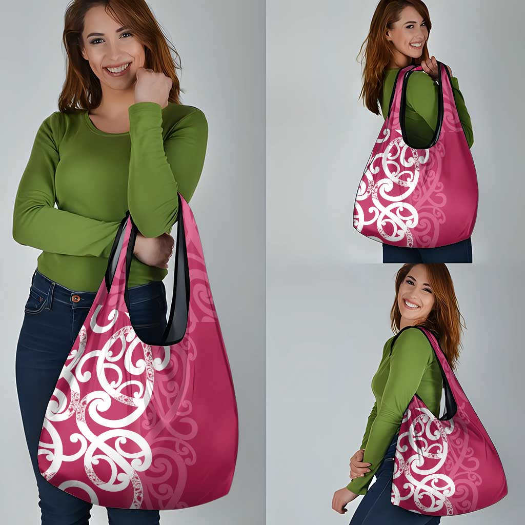 Breast Cancer Awareness Maori Grocery Bag Koru Kowhaiwhai - Aussie Hoodie