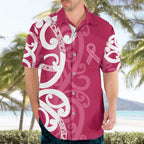 Breast Cancer Awareness Maori Hawaiian Shirt Koru Kowhaiwhai - Aussie Hoodie