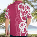 Breast Cancer Awareness Maori Hawaiian Shirt Koru Kowhaiwhai - Aussie Hoodie