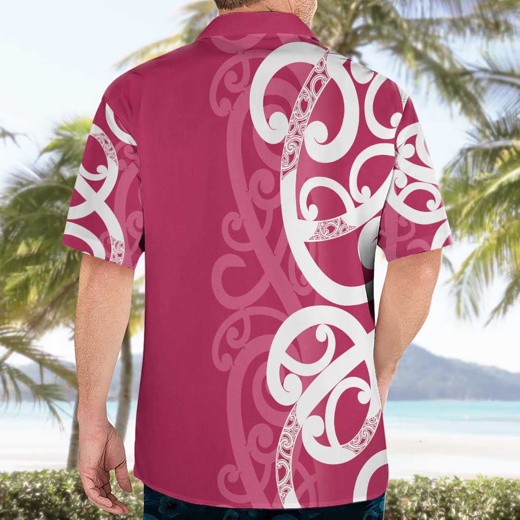 Breast Cancer Awareness Maori Hawaiian Shirt Koru Kowhaiwhai - Aussie Hoodie