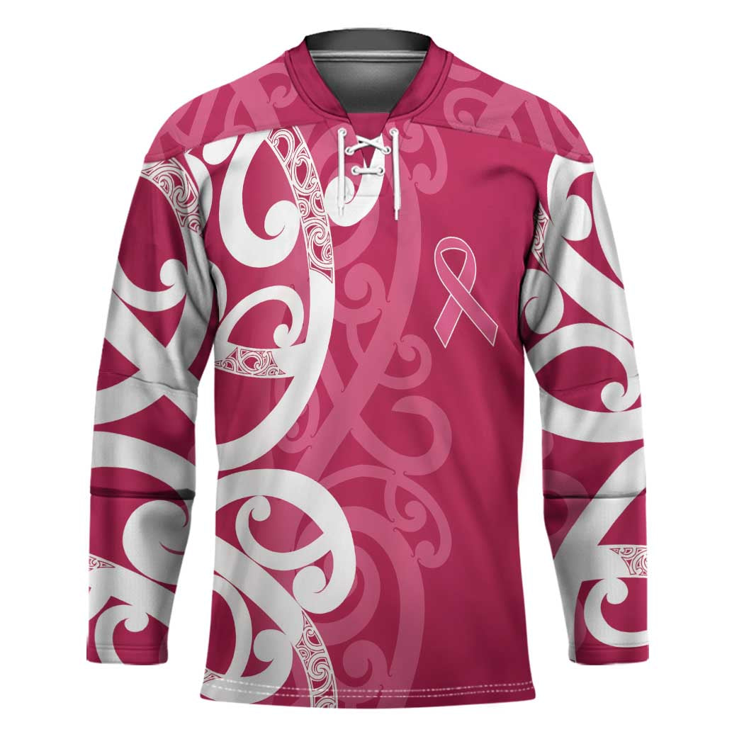Breast Cancer Awareness Maori Hockey Jersey Koru Kowhaiwhai - Aussie Hoodie