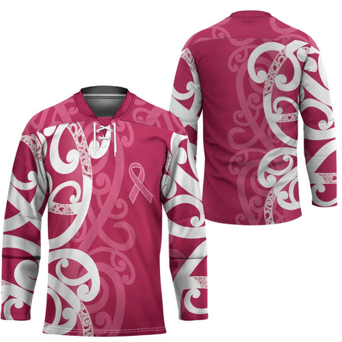 Breast Cancer Awareness Maori Hockey Jersey Koru Kowhaiwhai - Aussie Hoodie