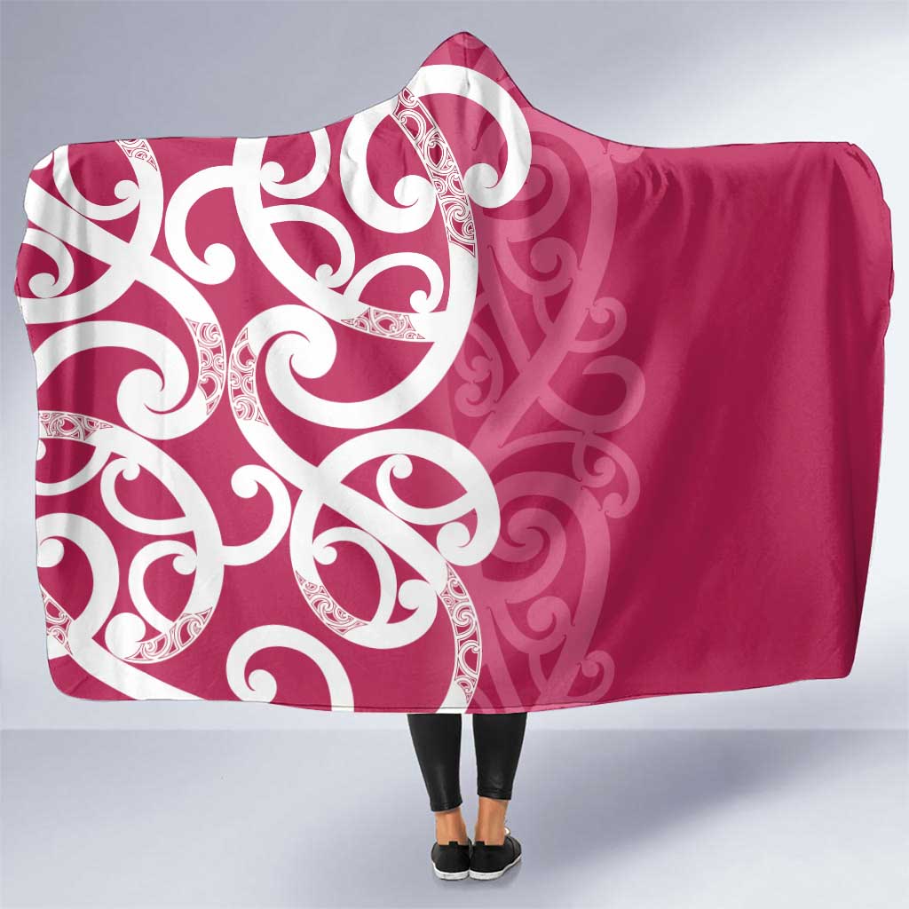 Breast Cancer Awareness Maori Hooded Blanket Koru Kowhaiwhai - Aussie Hoodie