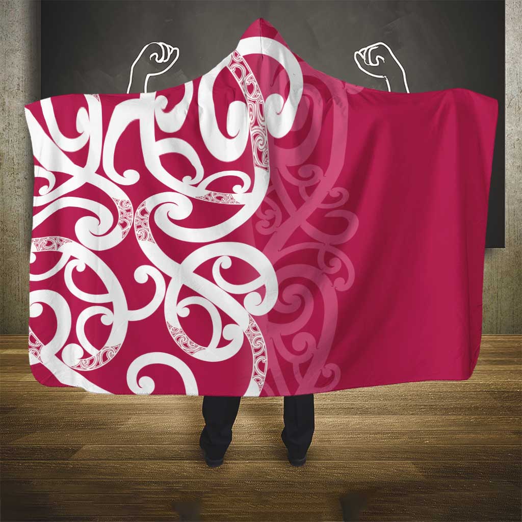 Breast Cancer Awareness Maori Hooded Blanket Koru Kowhaiwhai - Aussie Hoodie