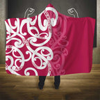 Breast Cancer Awareness Maori Hooded Blanket Koru Kowhaiwhai - Aussie Hoodie
