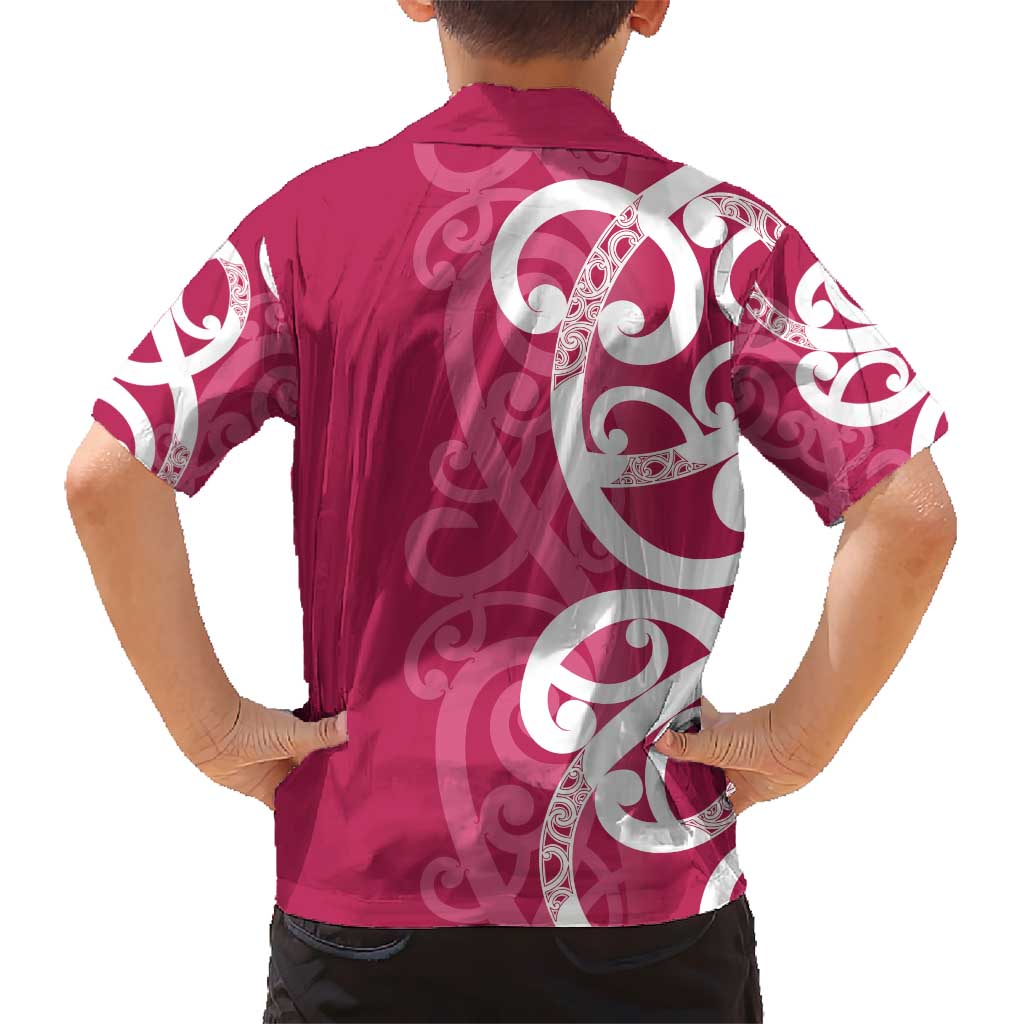 Breast Cancer Awareness Maori Kid Hawaiian Shirt Koru Kowhaiwhai - Aussie Hoodie