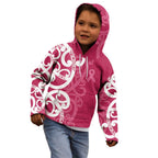 Breast Cancer Awareness Maori Kid Hoodie Koru Kowhaiwhai - Aussie Hoodie