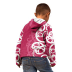 Breast Cancer Awareness Maori Kid Hoodie Koru Kowhaiwhai - Aussie Hoodie