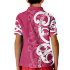 Breast Cancer Awareness Maori Kid Polo Shirt Koru Kowhaiwhai - Aussie Hoodie
