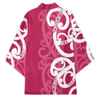 Breast Cancer Awareness Maori Kimono Koru Kowhaiwhai - Aussie Hoodie