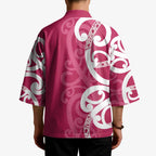Breast Cancer Awareness Maori Kimono Koru Kowhaiwhai - Aussie Hoodie