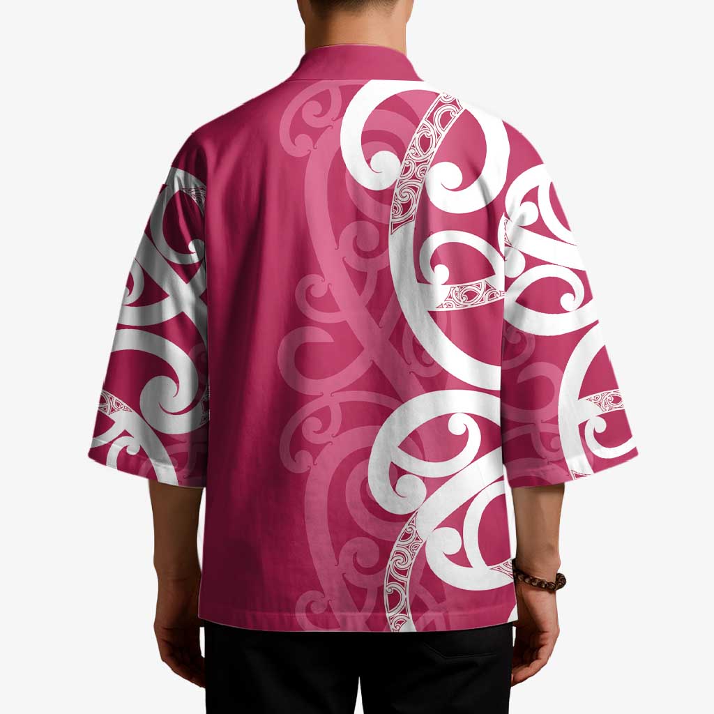 Breast Cancer Awareness Maori Kimono Koru Kowhaiwhai - Aussie Hoodie