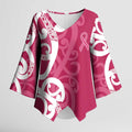 Breast Cancer Awareness Maori Kimono Sleeve Blouse Koru Kowhaiwhai - Aussie Hoodie