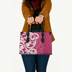 Breast Cancer Awareness Maori Leather Bag Koru Kowhaiwhai - Aussie Hoodie