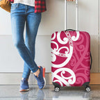 Breast Cancer Awareness Maori Luggage Cover Koru Kowhaiwhai - Aussie Hoodie