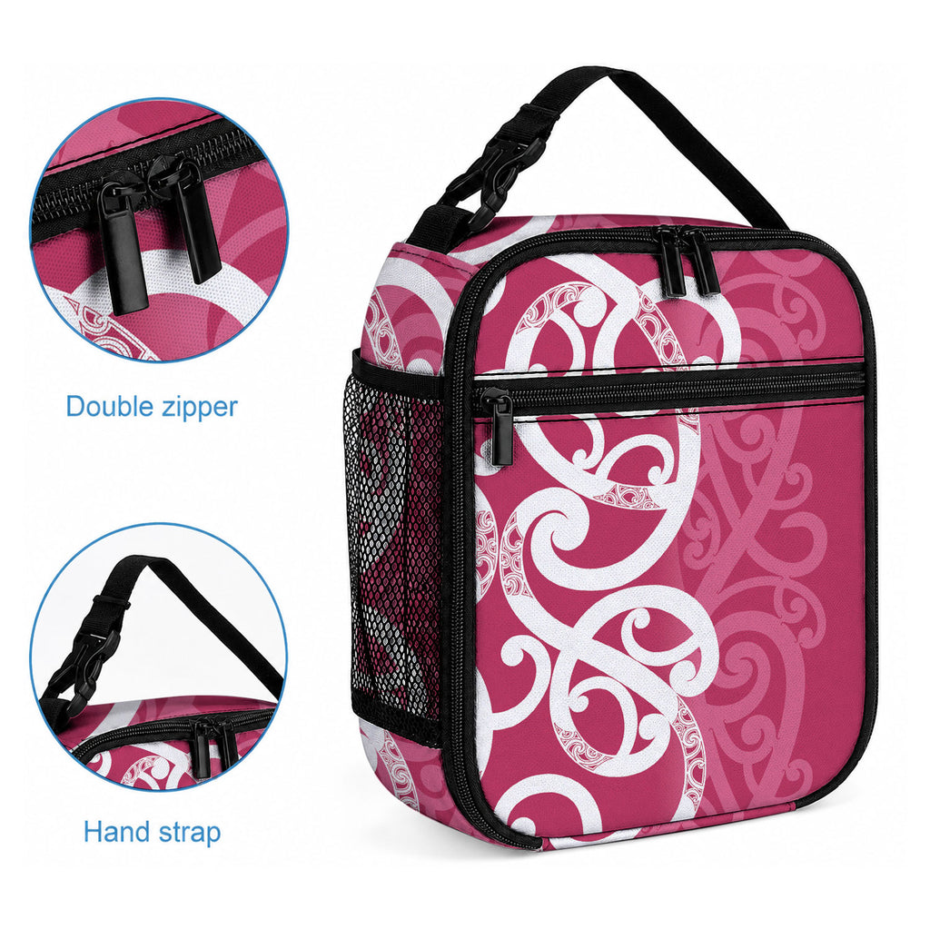 Breast Cancer Awareness Maori Lunch Bag Koru Kowhaiwhai