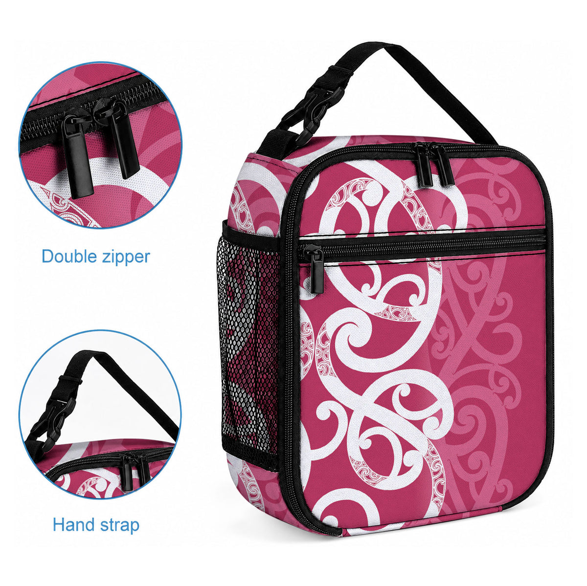 Breast Cancer Awareness Maori Lunch Bag Koru Kowhaiwhai