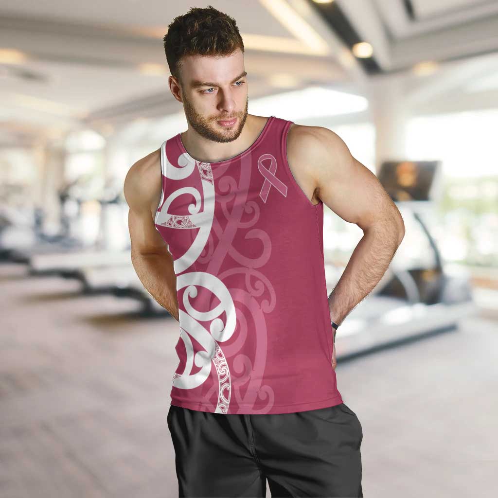 Breast Cancer Awareness Maori Men Tank Top Koru Kowhaiwhai - Aussie Hoodie