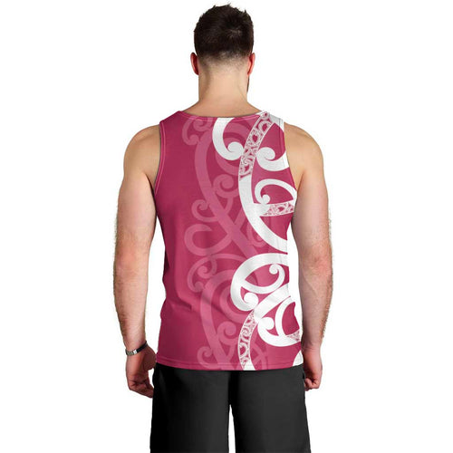 Breast Cancer Awareness Maori Men Tank Top Koru Kowhaiwhai - Aussie Hoodie