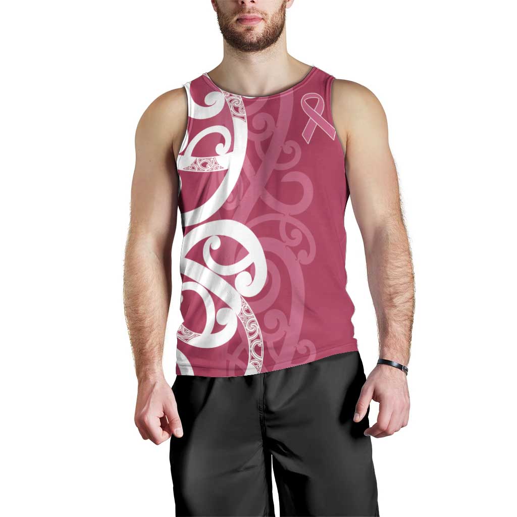 Breast Cancer Awareness Maori Men Tank Top Koru Kowhaiwhai - Aussie Hoodie