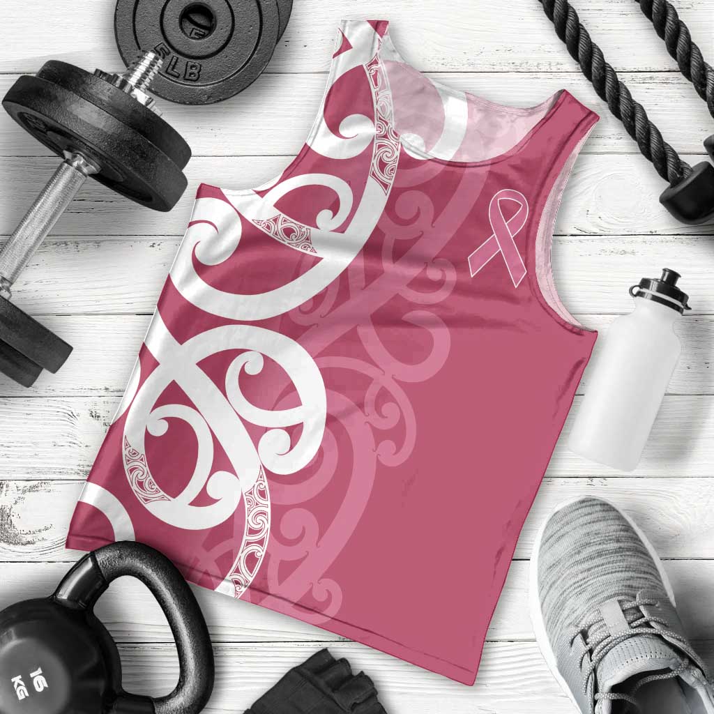 Breast Cancer Awareness Maori Men Tank Top Koru Kowhaiwhai - Aussie Hoodie