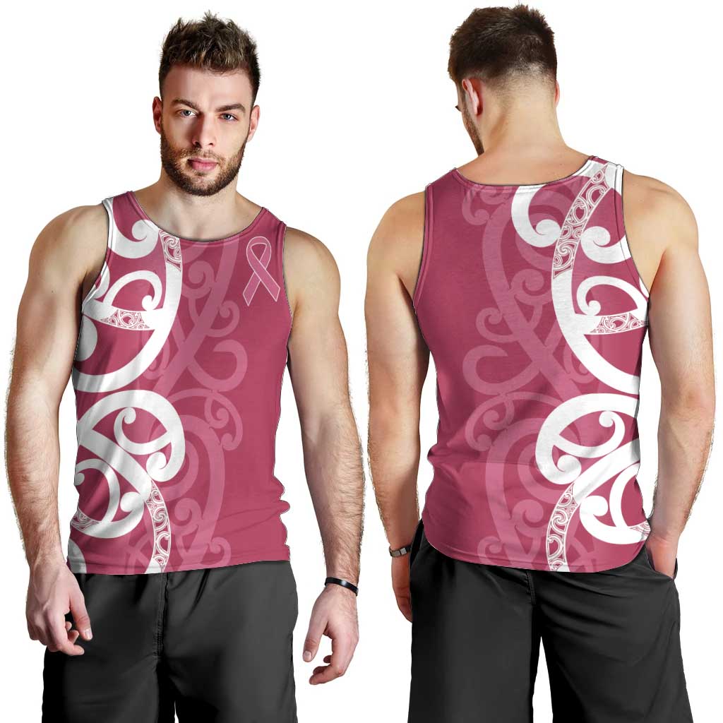 Breast Cancer Awareness Maori Men Tank Top Koru Kowhaiwhai - Aussie Hoodie