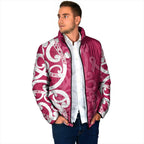 Breast Cancer Awareness Maori Padded Jacket Koru Kowhaiwhai - Aussie Hoodie