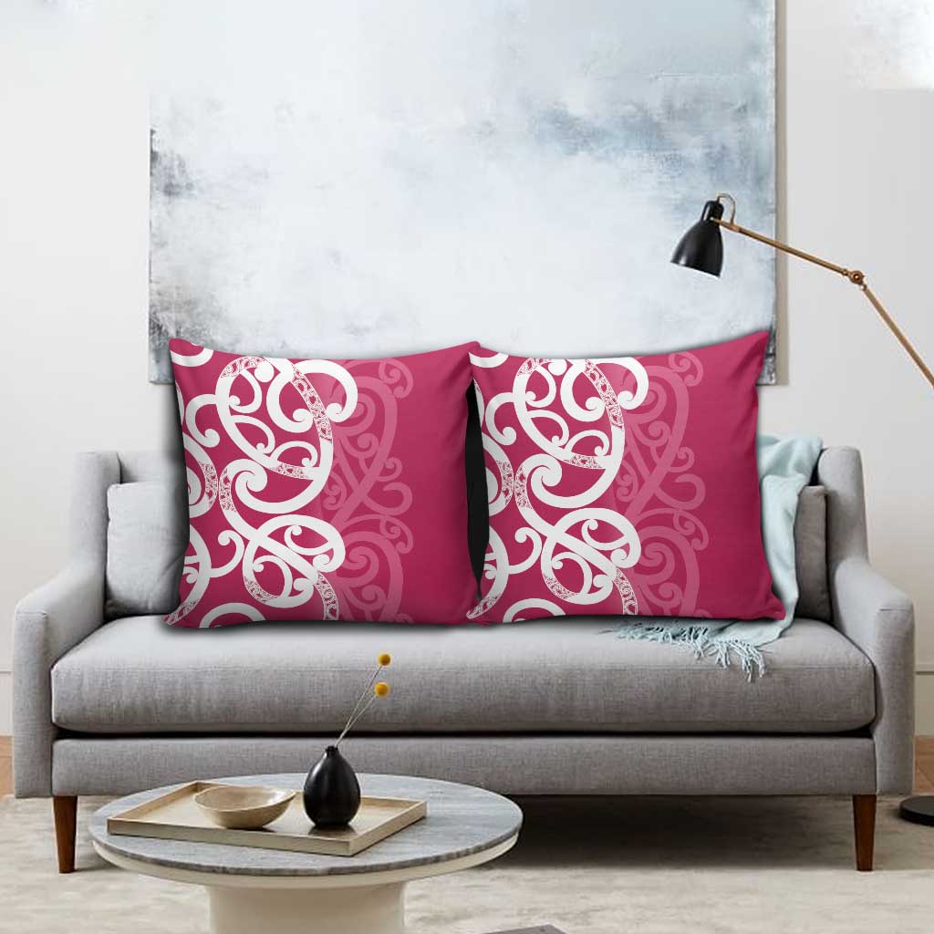 Breast Cancer Awareness Maori Pillow Cover Koru Kowhaiwhai - Aussie Hoodie