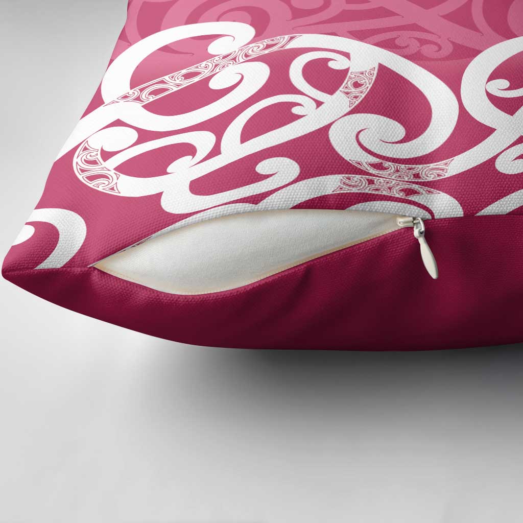 Breast Cancer Awareness Maori Pillow Cover Koru Kowhaiwhai - Aussie Hoodie